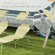 Outsunny Outdoor Foldable Sun Lounger Set of 2, 4 Level Adjustable Backrest Reclining Sun Lounger Chair with Angle Adjust Sun Sh