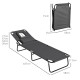 Outsunny Outdoor Foldable Sun Lounger Set of 2, 4 Level Adjustable Backrest Reclining Sun Lounger Chair with Pillow and Reading 