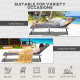 Outsunny Outdoor Foldable Sun Lounger Set of 2, 4 Level Adjustable Backrest Reclining Sun Lounger Chair with Pillow and Reading 