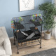 PawHut Large Hamster Cage, Gerbil Cage with Tubes, Storage Shelf, Ramps, Platforms, Running Wheel - Black