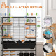 PawHut Large Hamster Cage, Gerbil Cage with Tubes, Storage Shelf, Ramps, Platforms, Running Wheel - Black