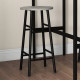 3 Piece Bar Table Set with 2 Stools, Industrial Bar Table and Stool Set, Dining Table and Chair Set, Grey