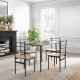 5 Piece Dining Table and Chairs Set, Dining Room Sets, Steel Frame Space Saving Table and 4 Chairs for Compact Kitchens, Black