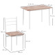 Five-Piece Compact Dining Table and Chairs Set - Brown/White