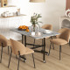 Mobile Drop Leaf Table, Folding Dining Table with 6 Wheels &amp; Brakes, Kitchen Table for Small Spaces, Grey Marble Effect