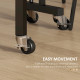 Mobile Drop Leaf Table, Folding Dining Table with 6 Wheels &amp; Brakes, Kitchen Table for Small Spaces, Grey Marble Effect