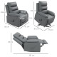 Electric Riser and Recliner for Elderly with 8 Vibration Massage, PU Leather Power Lift Recliner Chair for Living Room with Side