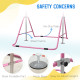 Kids Gymnastic Bar, with Adjustable Height, Foldable Horizontal Bars - Pink