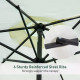 Outsunny2.6M Garden Parasol Umbrella with Tilt and Crank, Outdoor Sun Parasol Sunshade Shelter with Aluminium Frame, Grey