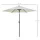 Outsunny2.6M Garden Parasol Umbrella with Tilt and Crank, Outdoor Sun Parasol Sunshade Shelter with Aluminium Frame, Grey