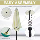 Outsunny2.6M Garden Parasol Umbrella with Tilt and Crank, Outdoor Sun Parasol Sunshade Shelter with Aluminium Frame, Grey