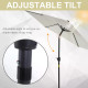 Outsunny2.6M Garden Parasol Umbrella with Tilt and Crank, Outdoor Sun Parasol Sunshade Shelter with Aluminium Frame, Grey