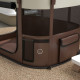 PawHut Foldable Dog Pen with Storage Bag for Indoor/Outdoor Use, Portable Pet playpen, with Ground Stakes - Brown