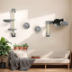 PawHut Four-Piece Cat Wall Furniture with Hammock, Perches, Ladder, Scratching Post, Grey