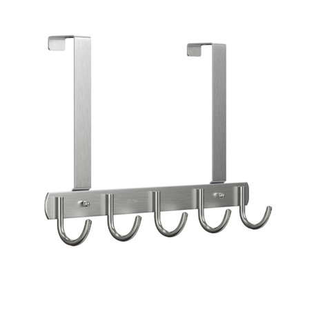 Long Over The Door Hooks Stainless Steel Towel Rack Hooks - 5 Hooks