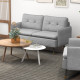 Modern Two Seater Sofa, Button Tufted Loveseat with Cushions and Steel Legs for Living Room, Guest Room, Grey