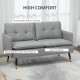 Modern Two Seater Sofa, Button Tufted Loveseat with Cushions and Steel Legs for Living Room, Guest Room, Grey