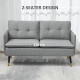 Modern Two Seater Sofa, Button Tufted Loveseat with Cushions and Steel Legs for Living Room, Guest Room, Grey