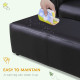 Kids Sofa Bed Kids Twin Sofa Toddler Chair 2 Seater Kids Twin Sofa Chair Boys Girls Couch w/ Footstool (Black)