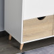 2-Door Clothes Wardrobe w/ Rail Shelf 2 Drawers Wood Feet Elegant Home Storage Organisation Furniture Dresses Coats Blankets Sho