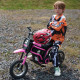 24V Electric Motorbike with Twist Grip Throttle, Music, Horn, 12&quot; Pneumatic Tyres, 16km/h Max Speed - Pink