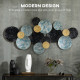 3D Metal Wall Art Modern Circle Hanging Wall Sculptures Home Decor for Living Room Bedroom Dining Room, Blue Black Gold