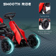 Kids Pedal Go Kart, with Adjustable Seat, EVA Wheels, Seat, Handbrake - Red
