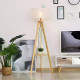 Free Standing Tripod Floor Lamp Bedside Light Reading Light with Storage Shelf Linen Shade for Living Room Bedroom, 154cm, Cream