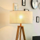 Free Standing Tripod Floor Lamp Bedside Light Reading Light with Storage Shelf Linen Shade for Living Room Bedroom, 154cm, Cream