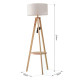 Free Standing Tripod Floor Lamp Bedside Light Reading Light with Storage Shelf Linen Shade for Living Room Bedroom, 154cm, Cream