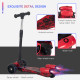 Kids Scooter, 3 Wheel Foldable Kick Scooter Adjustable Height w/ Flashing Wheels, Music, Water Spray for 3-6 Years, Red