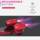 Kids Scooter, 3 Wheel Foldable Kick Scooter Adjustable Height w/ Flashing Wheels, Music, Water Spray for 3-6 Years, Red