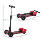 Kids Scooter, 3 Wheel Foldable Kick Scooter Adjustable Height w/ Flashing Wheels, Music, Water Spray for 3-6 Years, Red