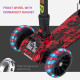 Kids Scooter, 3 Wheel Foldable Kick Scooter Adjustable Height w/ Flashing Wheels, Music, Water Spray for 3-6 Years, Red