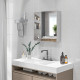 kleankin Bathroom Mirror Cabinet, Wall Mounted Bathroom Storage Cupboard with Adjustable Shelf, 60W x 15D x 60Hcm, High Gloss Wh