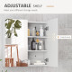 kleankin Bathroom Mirror Cabinet, Wall Mounted Bathroom Storage Cupboard with Adjustable Shelf, 60W x 15D x 60Hcm, High Gloss Wh