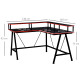 L Shaped Gaming Desk, Corner Computer Desk with Monitor Stand for Home Office, 140 x 130 x 93cm, Black and Red