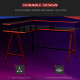 L Shaped Gaming Desk, Corner Computer Desk with Monitor Stand for Home Office, 140 x 130 x 93cm, Black and Red