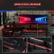L Shaped Gaming Desk, Corner Computer Desk with Monitor Stand for Home Office, 140 x 130 x 93cm, Black and Red