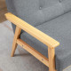 2 Seater Sofa Modern Linen Fabric Upholstery Tufted Couch with Rubberwood Legs for Living Room and Kitchen, Dark Grey