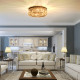Crystal Ceiling Light Modern Chandeliers Stainless Steel Pendant Lights with Crystal Decorations for Living Room Bedroom Dining 