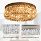 Crystal Ceiling Light Modern Chandeliers Stainless Steel Pendant Lights with Crystal Decorations for Living Room Bedroom Dining 