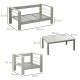 Outsunny 4 Pieces Outdoor Garden Furniture Set, Aluminium Frame Backyard Furniture w/ Thick Padded Cushioned Loveseat, 2 Chairs,