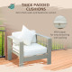 Outsunny 4 Pieces Outdoor Garden Furniture Set, Aluminium Frame Backyard Furniture w/ Thick Padded Cushioned Loveseat, 2 Chairs,