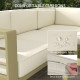Outsunny 5-Piece Garden Sofa Set with Cushions, Aluminium Garden Furniture Sets with Glass Top Coffee Table, Patio Sectional Fur