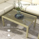 Outsunny 5-Piece Garden Sofa Set with Cushions, Aluminium Garden Furniture Sets with Glass Top Coffee Table, Patio Sectional Fur