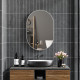 60cm Aluminium Frame Round Bathroom Mirror - Silver Tone