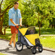 PawHut Foldable Pet Stroller, with Washable Cushion, Storage Bags, Safety Leash, for Medium, Large Dogs, Cats - Yellow