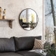 70cm Aluminium Frame Round Bathroom Mirror - Black
