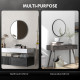 70cm Aluminium Frame Round Bathroom Mirror - Black